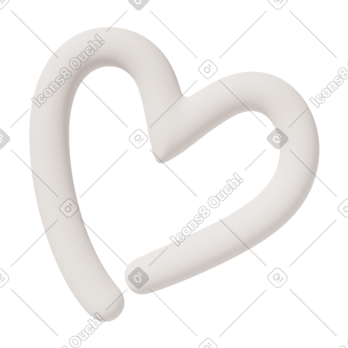 Ilustración Lines heart en estilo 3D Casual life a descargar en PNG y SVG