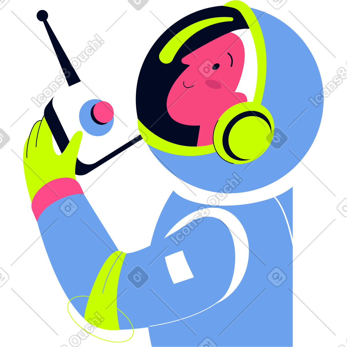 Ilustración Half of an astronaut with a remote control en estilo Space descargar en PNG y SVG