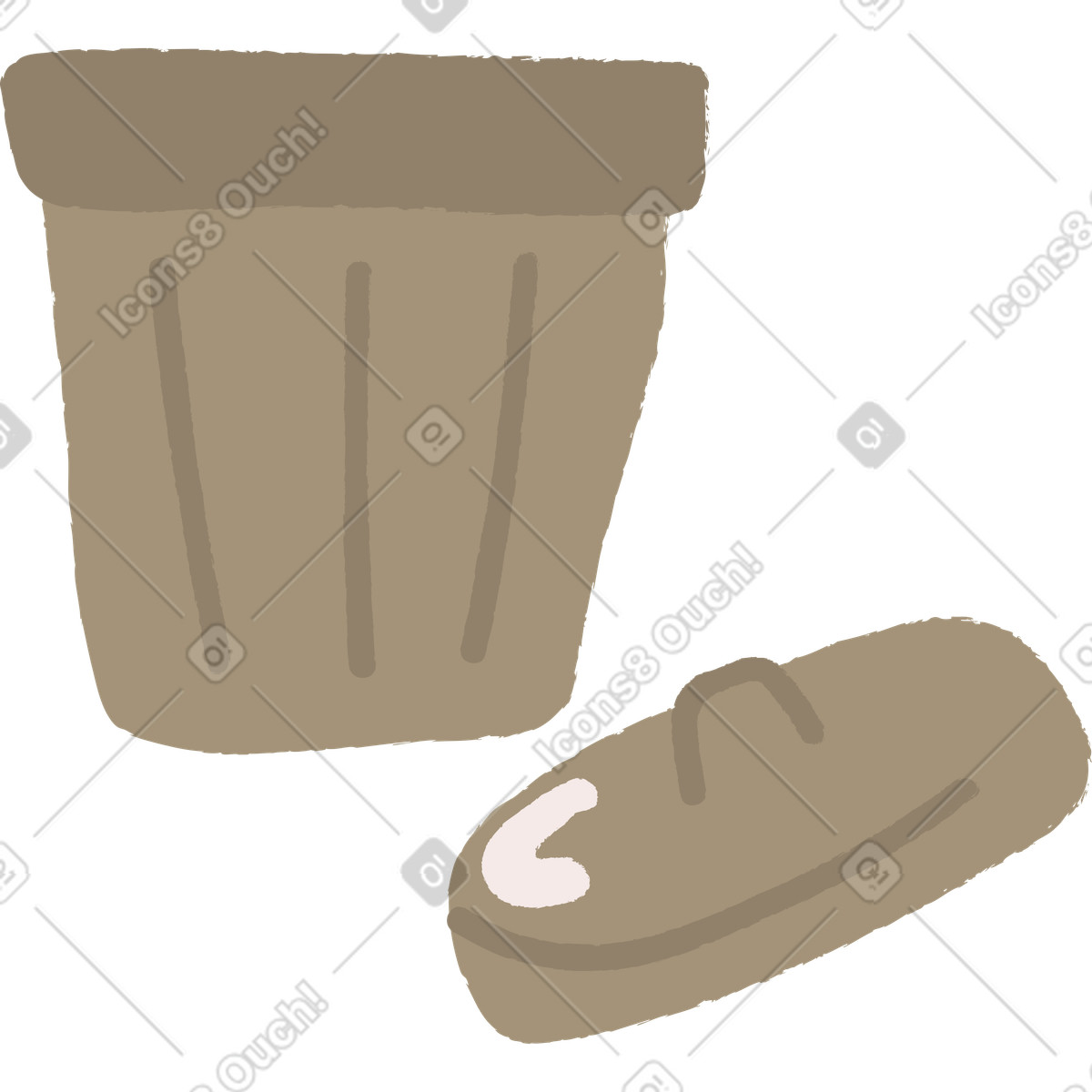 Illustration Poubelle dans le style Ginger Cat à télécharger aux formats PNG, SVG