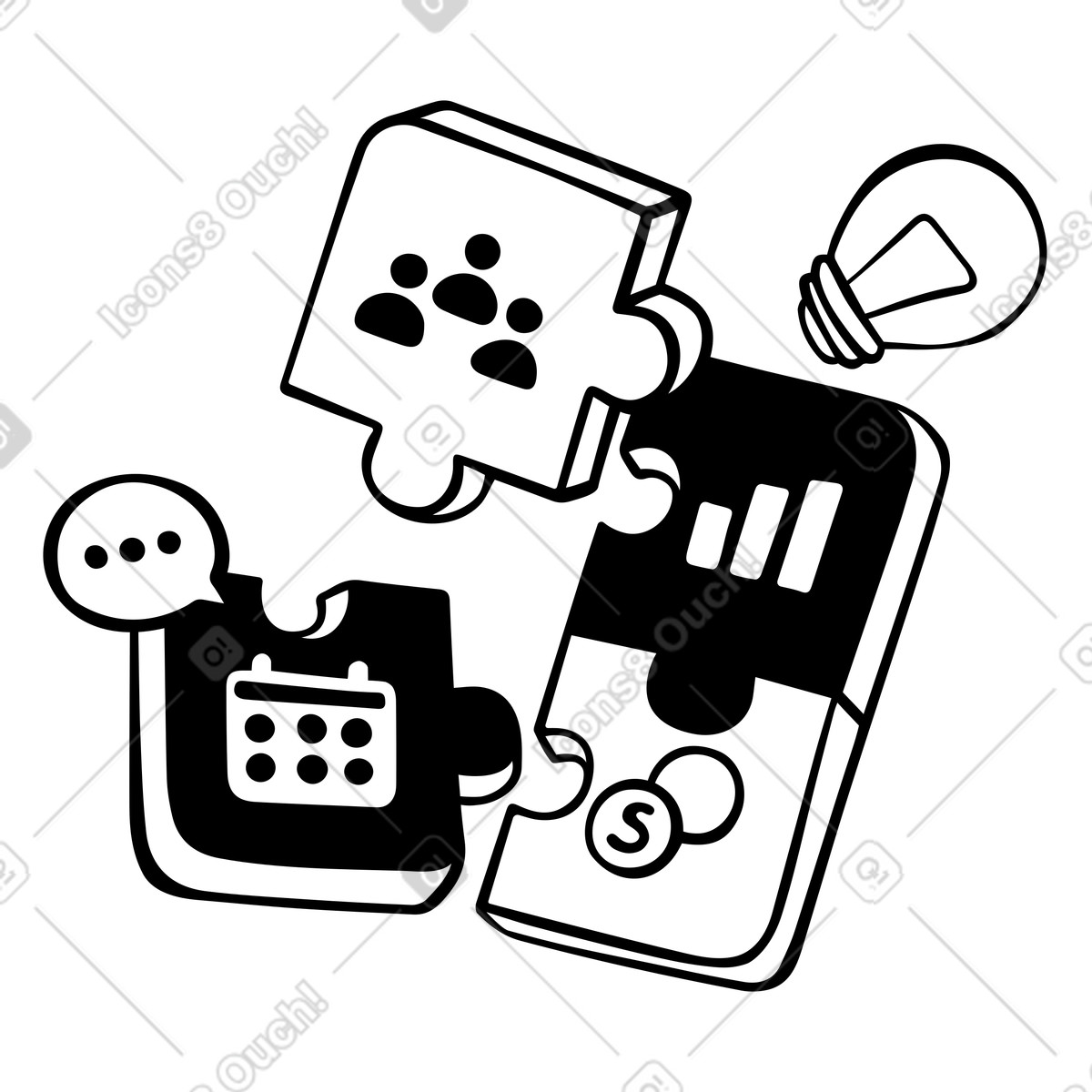 Project management and problem solving skills illustration in Journal style download in PNG, SVG