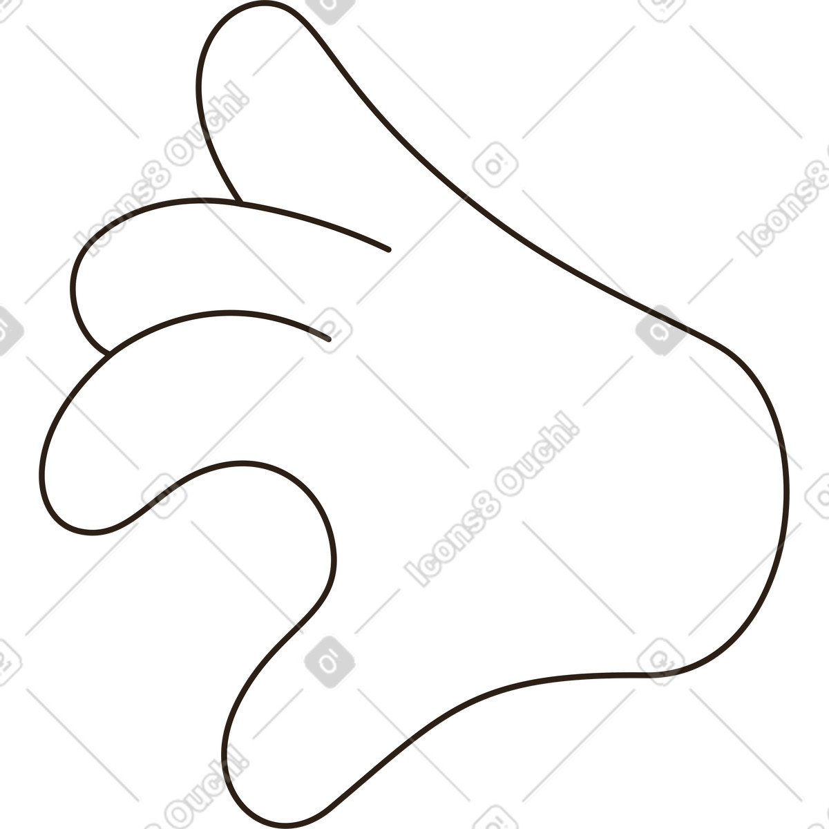 Hand grabbing illustration in Plain style download in PNG, SVG