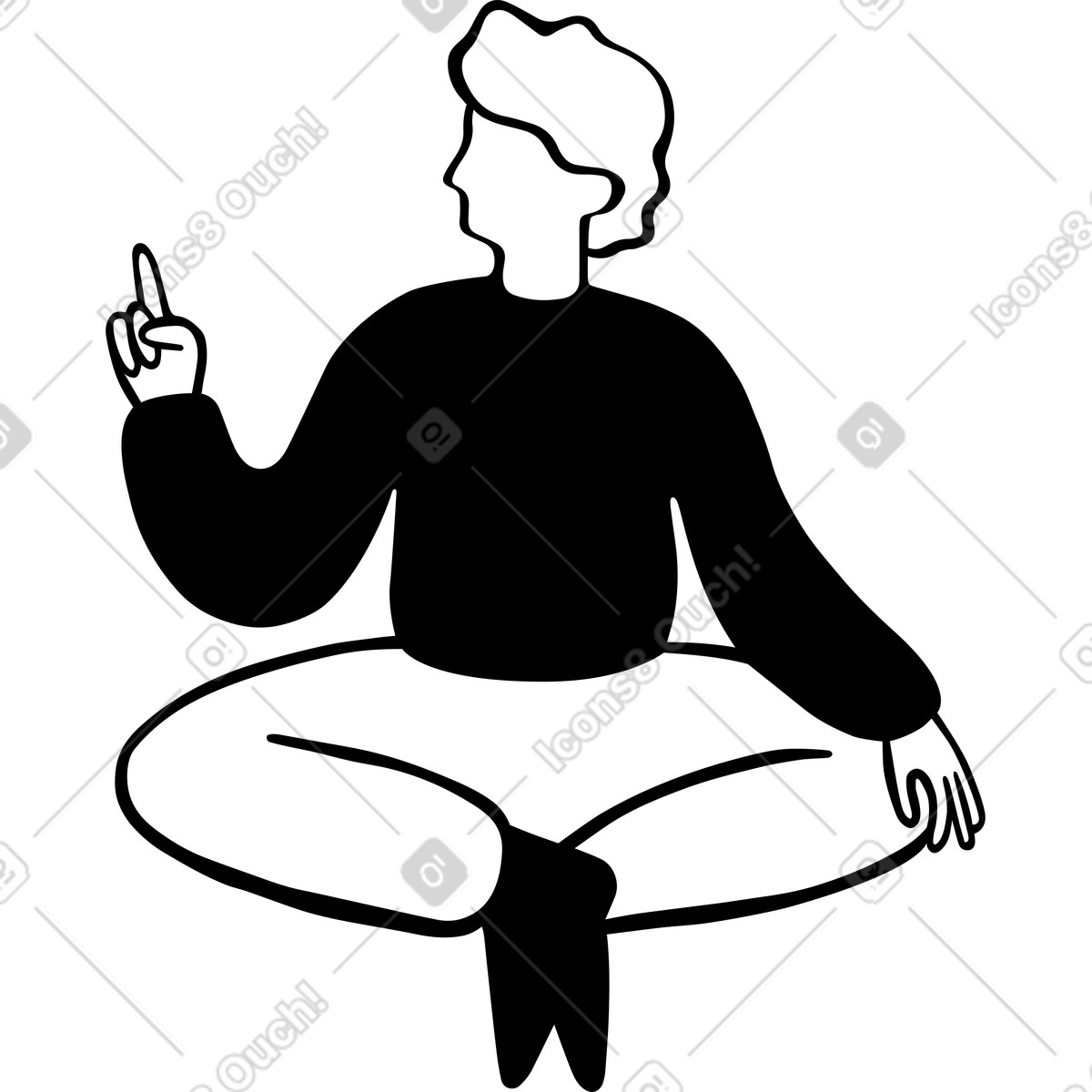Man illustration in Journal style download in PNG, SVG