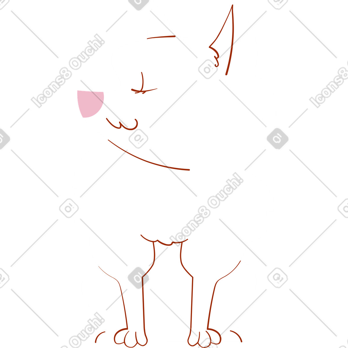 下载 Woof 风格的 白博美犬 插画，支持 PNG、SVG 格式