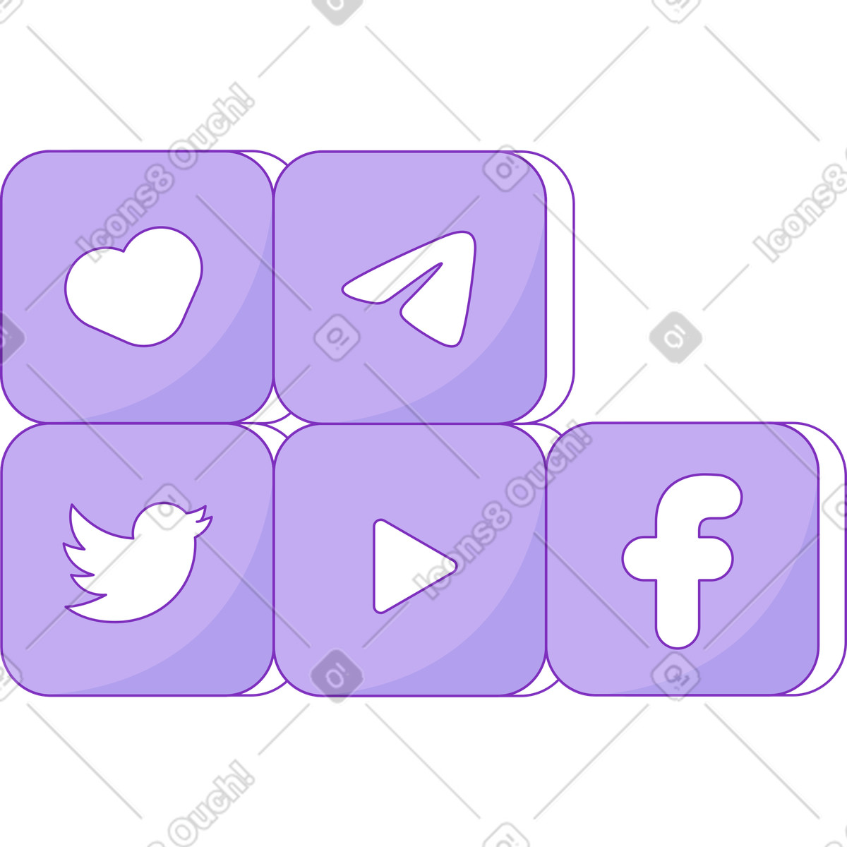 Social media illustration in Elastic style download in PNG, SVG