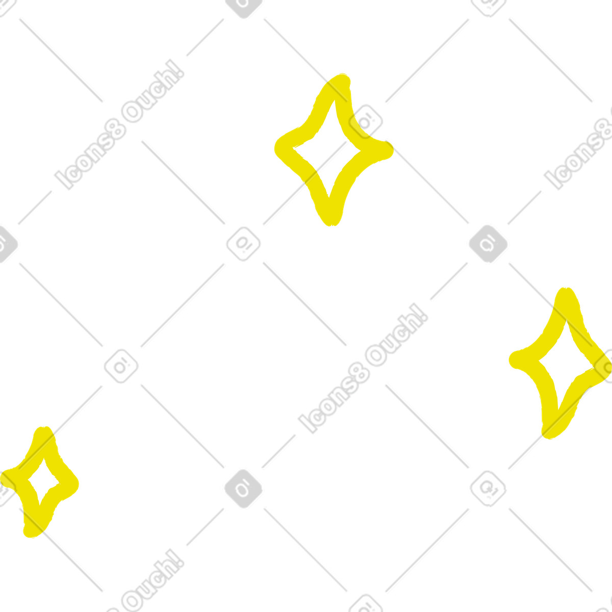 Three stars illustration sparks clipart image on a transparent background in PNG