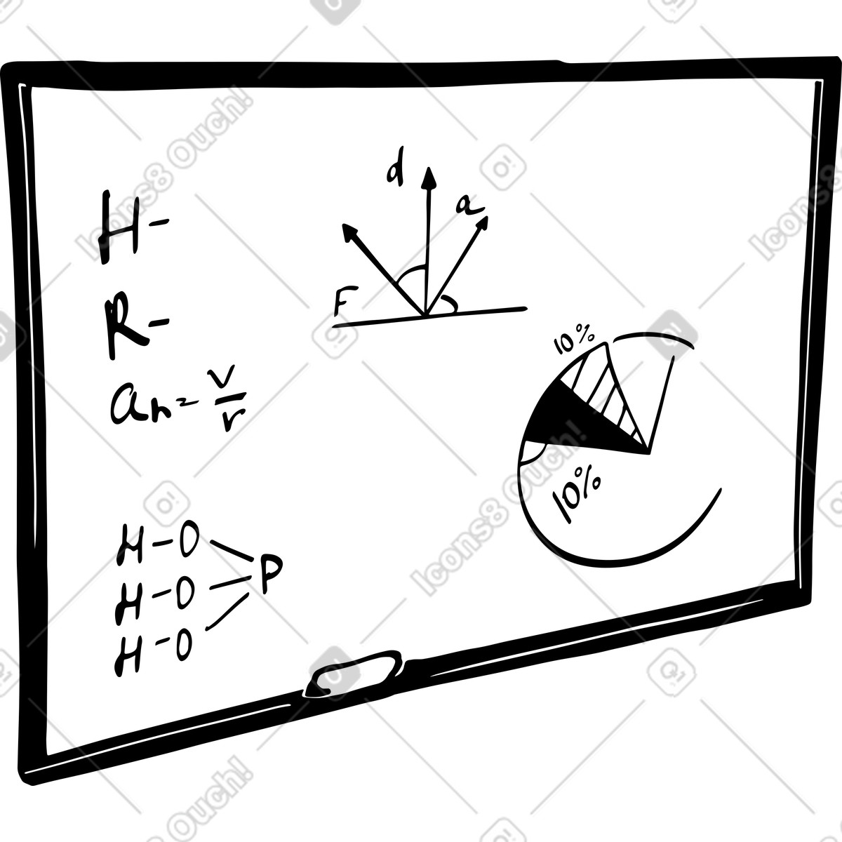 School board with formulas and graphs illustration in PNG, SVG