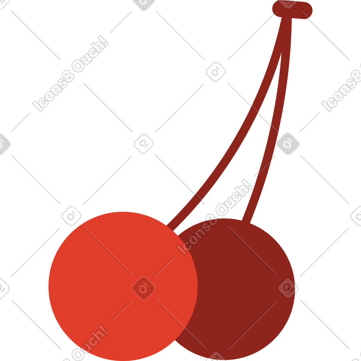 Cherry illustration in Burgundy style download in PNG, SVG