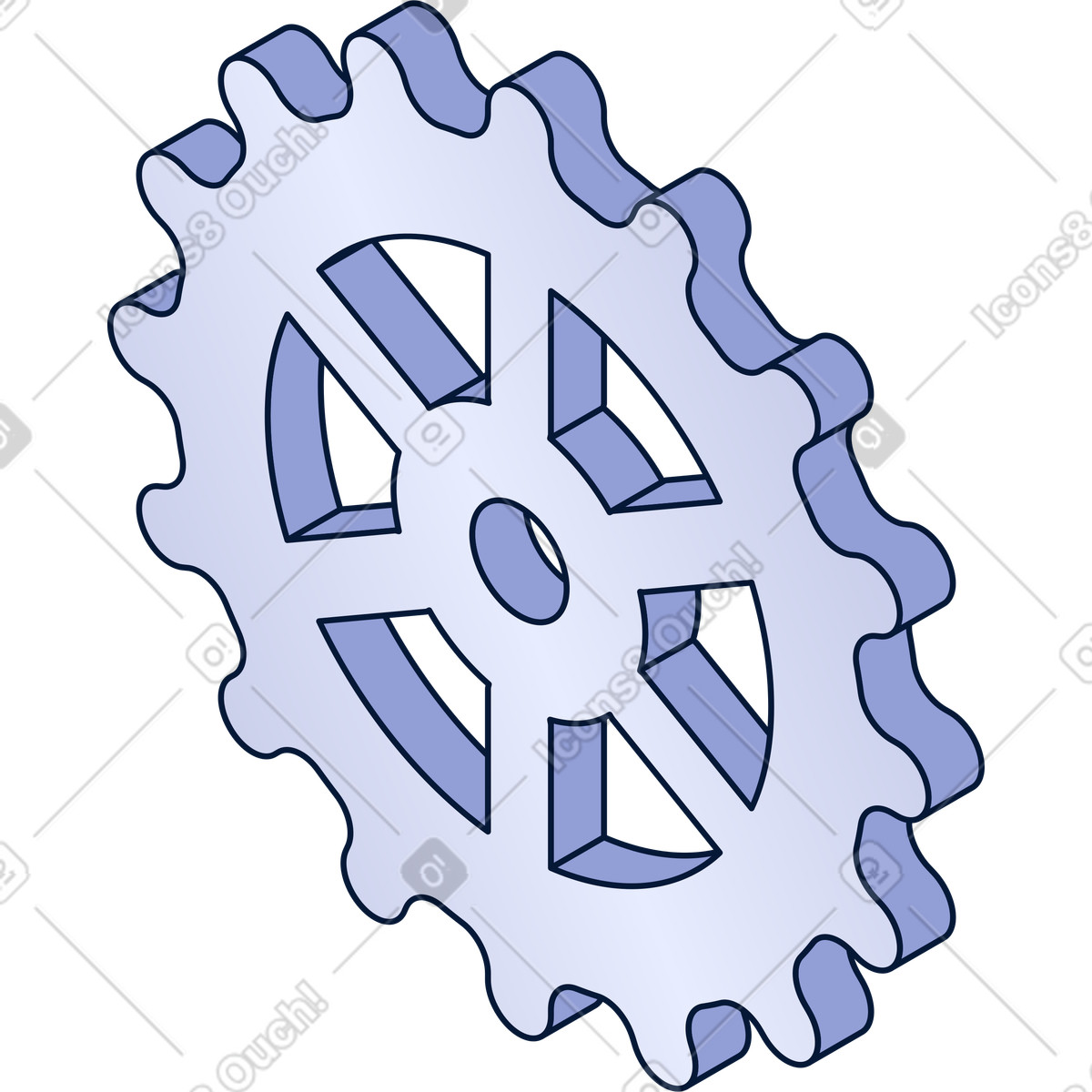 Isometric wheel gear illustration in Neat style download in PNG, SVG