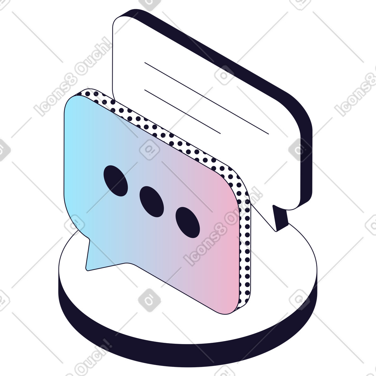 下载 Node 风格的 Messaging System, Chat Communication, User Interaction 插画，支持 PNG、SVG 格式