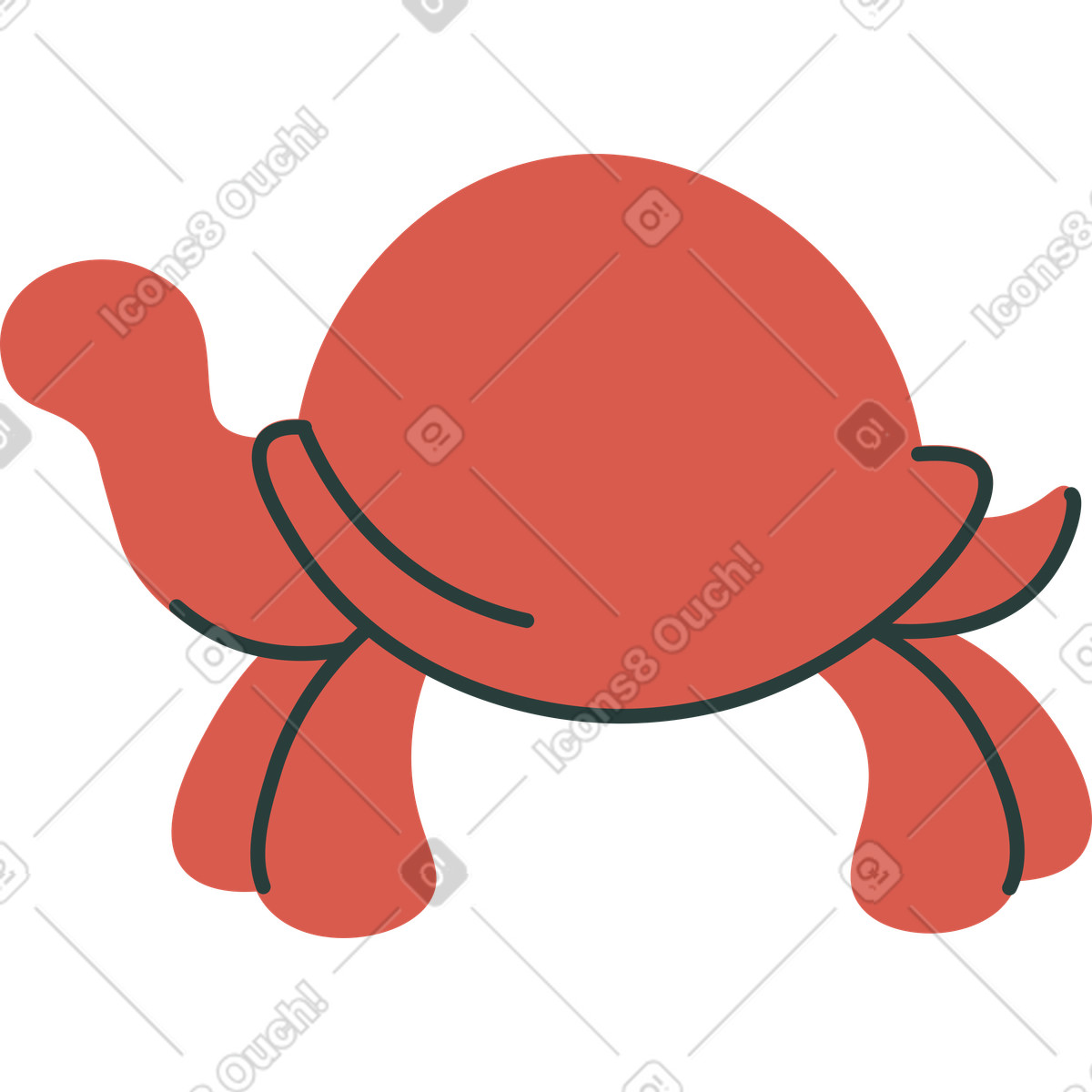 Illustration Tortue dans le style Macaroni à télécharger aux formats PNG, SVG