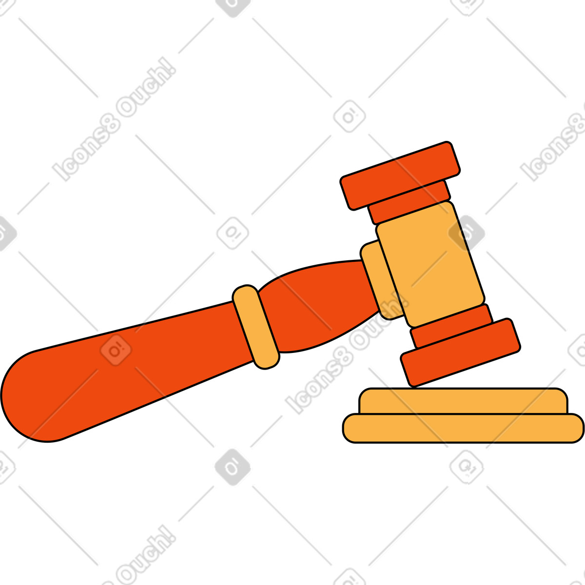 Hammer auf einem ständer-Illustration im Bloom-Stil als Download in PNG, SVG