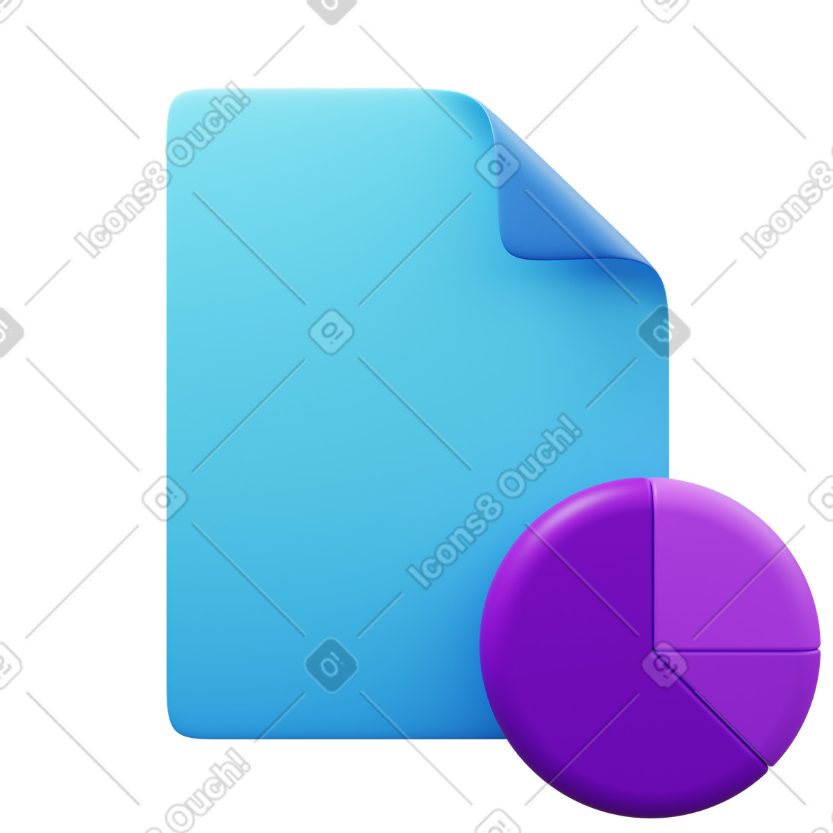 Business report illustration in 3D Fluency style download in PNG, SVG