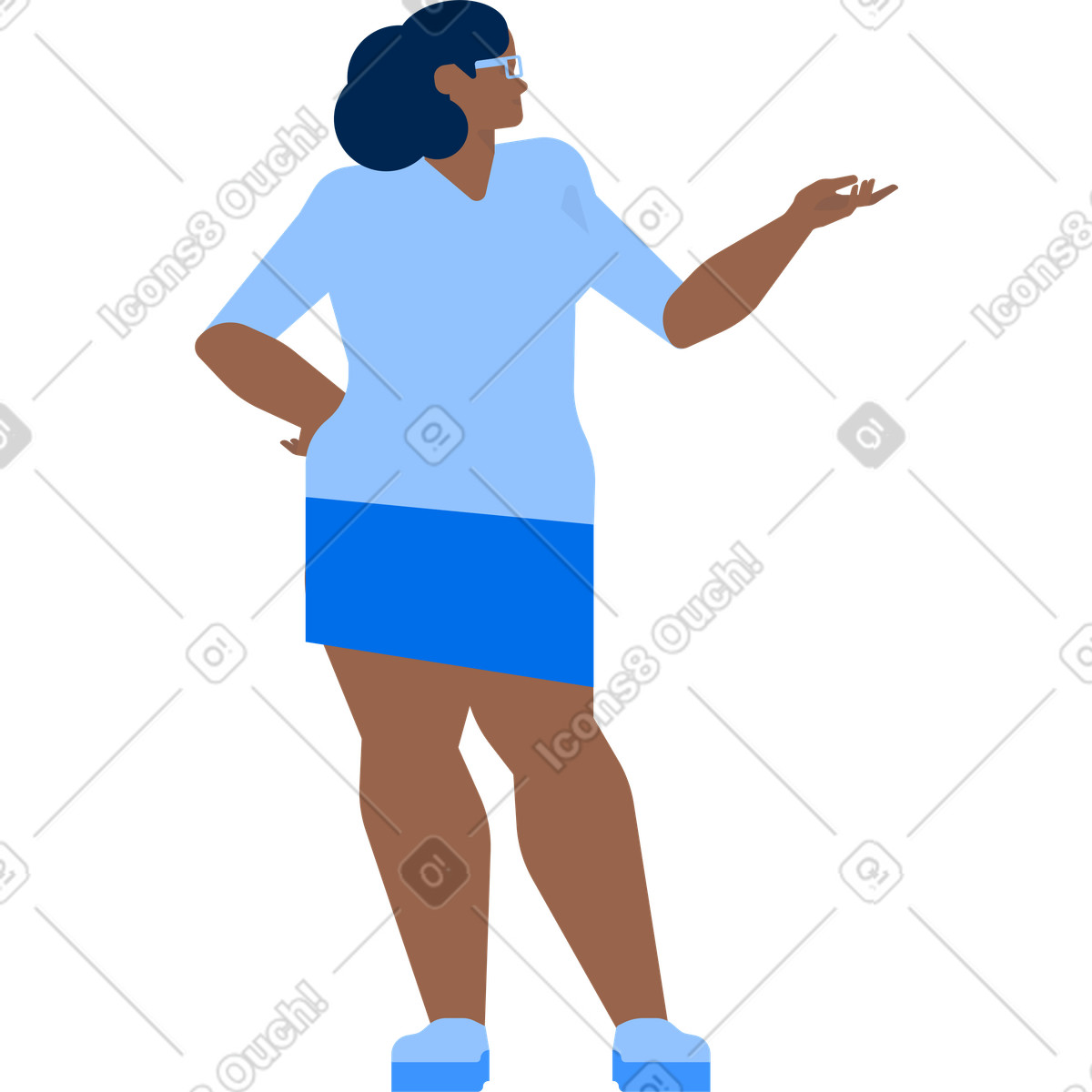 Urban スタイルの Woman in mini skirt のイラストをPNG、SVG形式でダウンロード