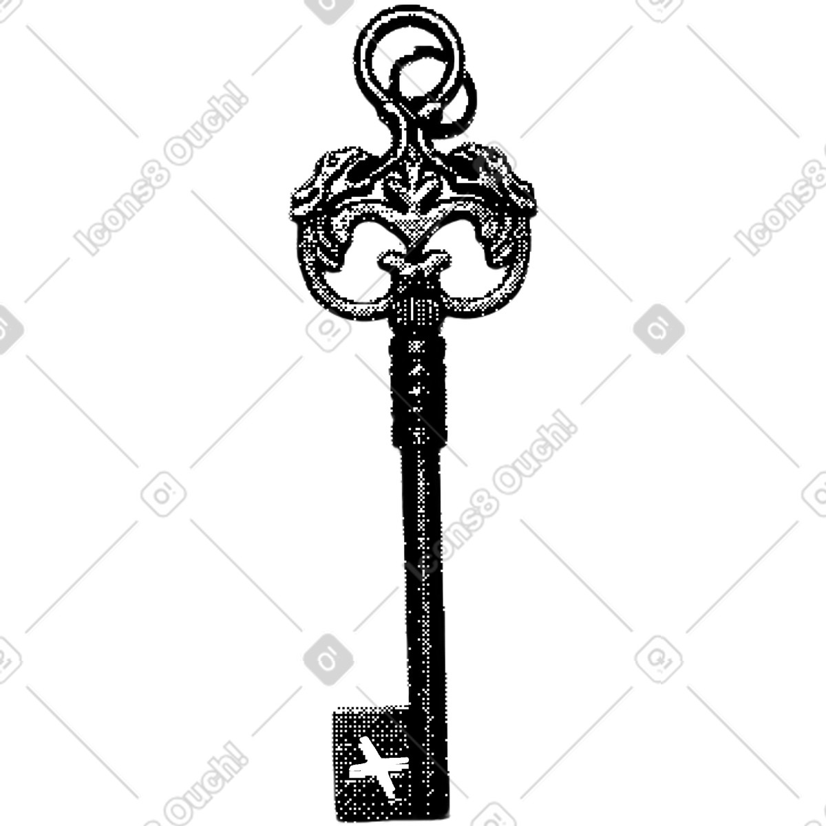 Vecchia chiave illustrazione in stile Bitmap scarica in PNG, SVG