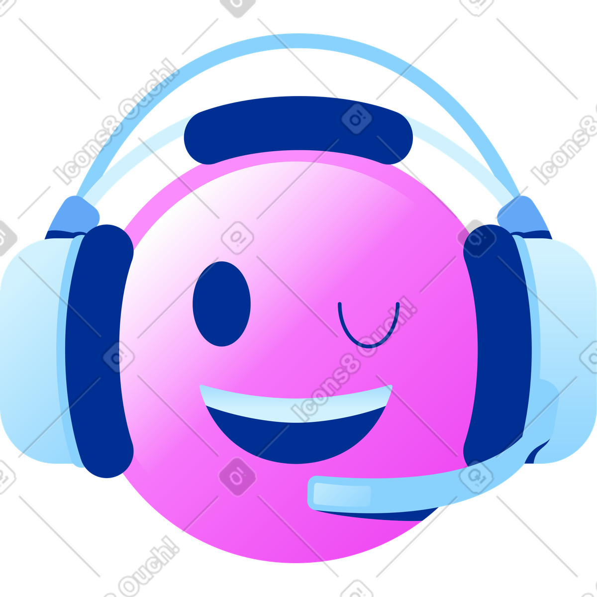Ilustração de Emoji headphone em no estilo Glossy para baixar em PNG, SVG
