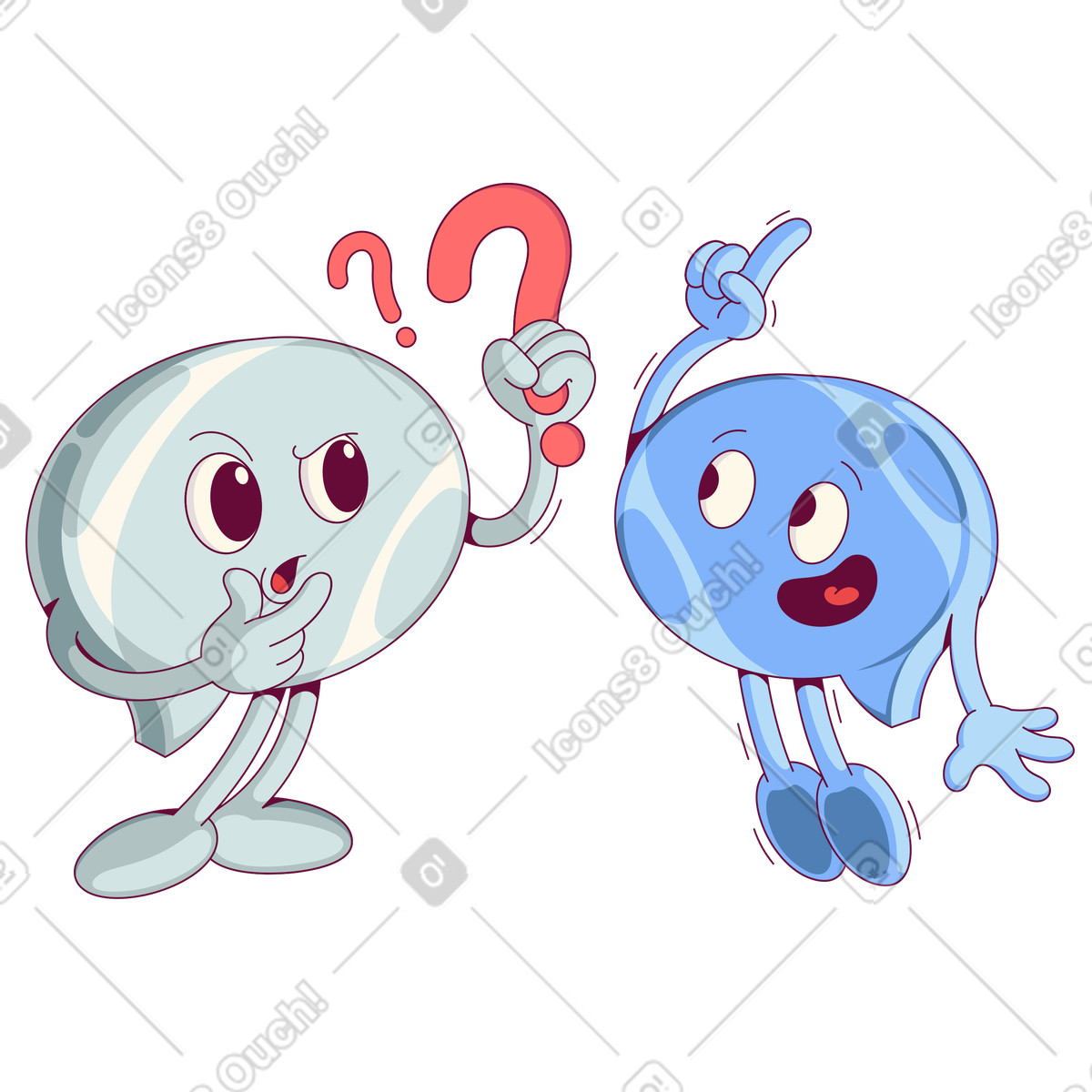 Friends speech bubbles solving the problem illustration in PNG, SVG