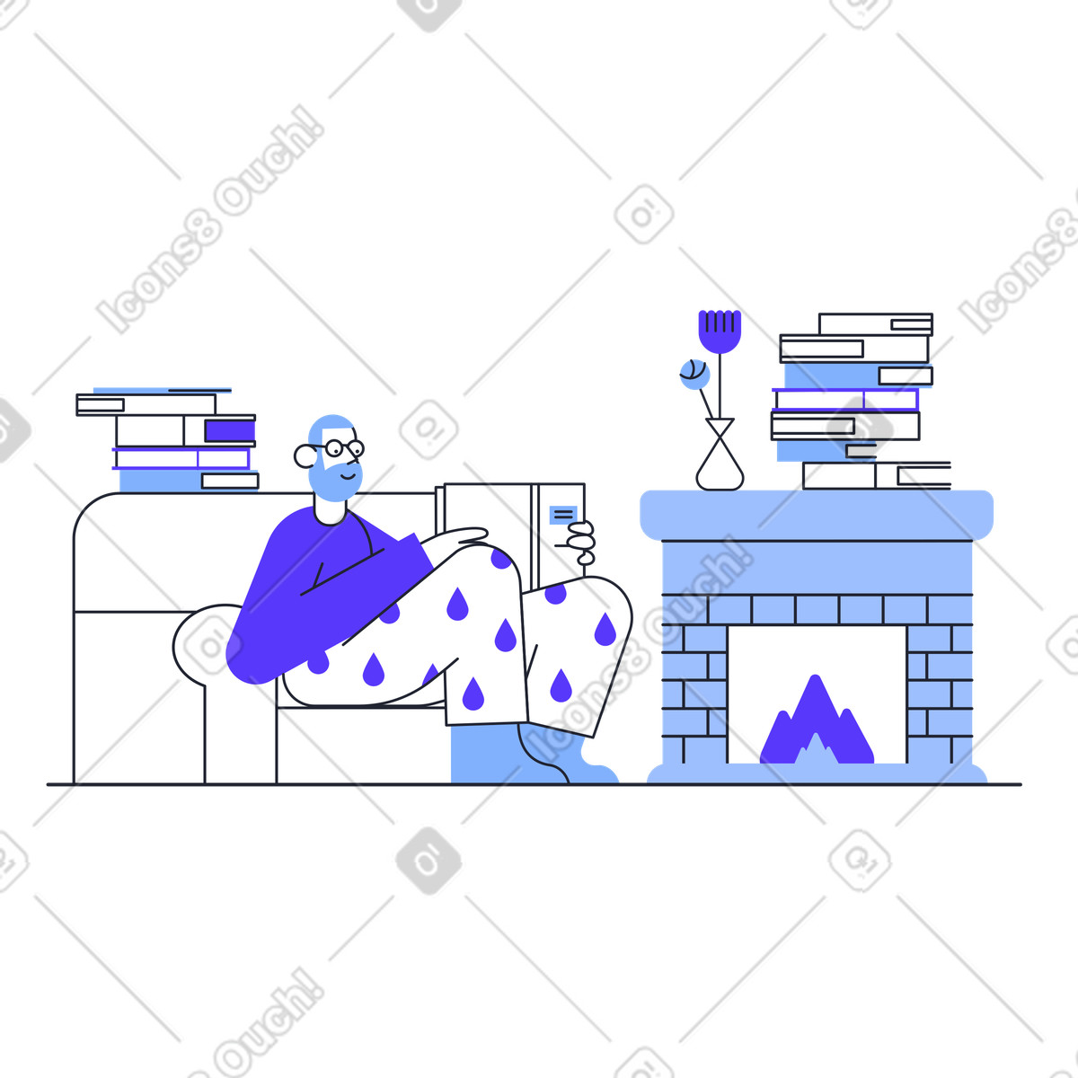 Иллюстрация Чтение в PNG и SVG