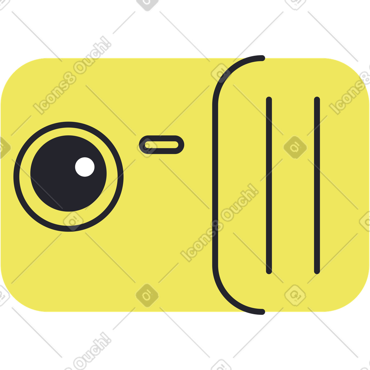 Ilustração de Pequena câmera amarela em no estilo Boba para baixar em PNG, SVG