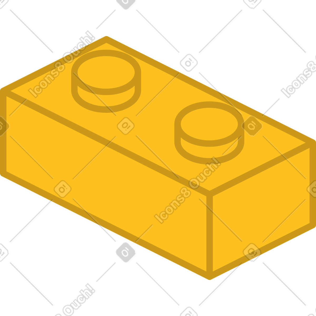 Legostein gelb-Illustration im Santa Camp-Stil als Download in PNG, SVG