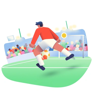 Cristiano Ronaldo, a male athlete with dark hair and wearing a red soccer jersey, is captured mid-air performing a dynamic bicycle kick on a green soccer field. His body is arched backward, with one leg extended high and the other leg tucked beneath him. The soccer ball is visible, flying towards the goal, and the goalpost can be seen in the background. The field is marked with white lines, and the bright stadium lights are illuminating the scene. A few spectators are in the background, cheering in excitement.