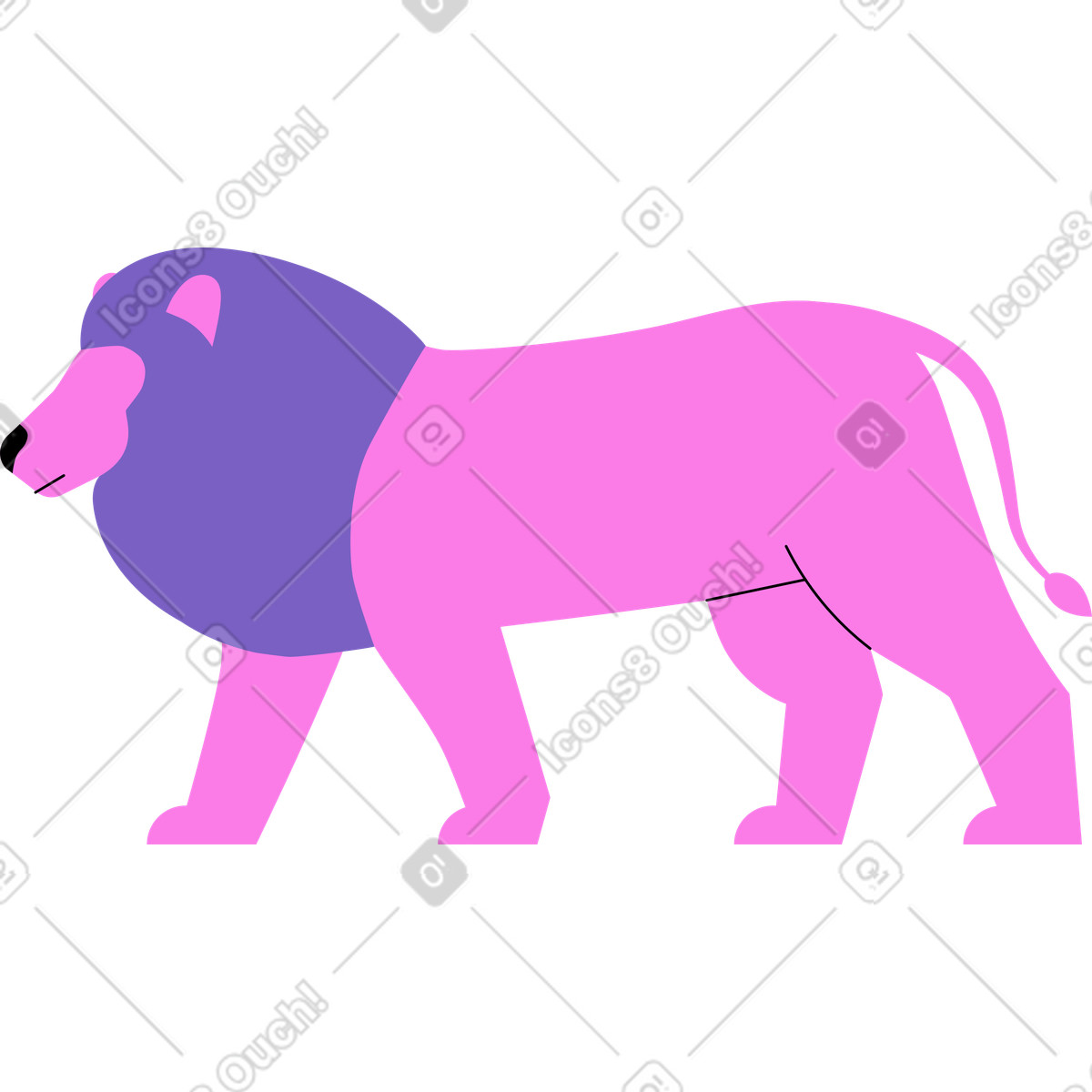 Löwe-Illustration im Mellow-Stil als Download in PNG, SVG