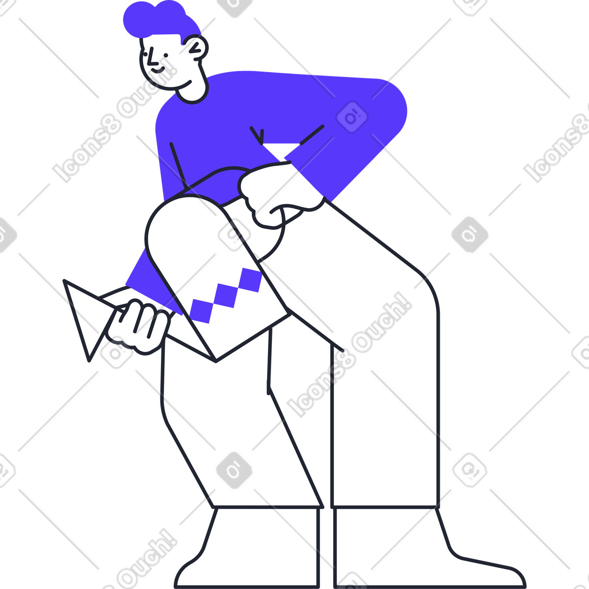 下载 Pablita 风格的 喷壶的男人 插画，支持 PNG、SVG 格式