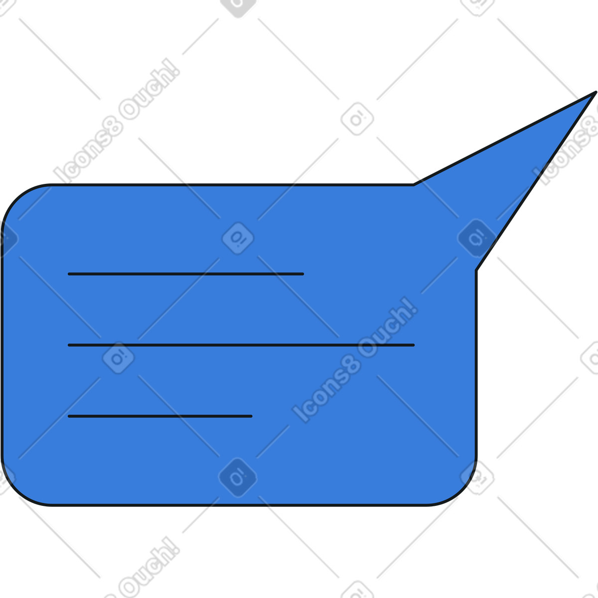 Midnight スタイルの テキスト付き吹き出し のイラストをPNG、SVG形式でダウンロード