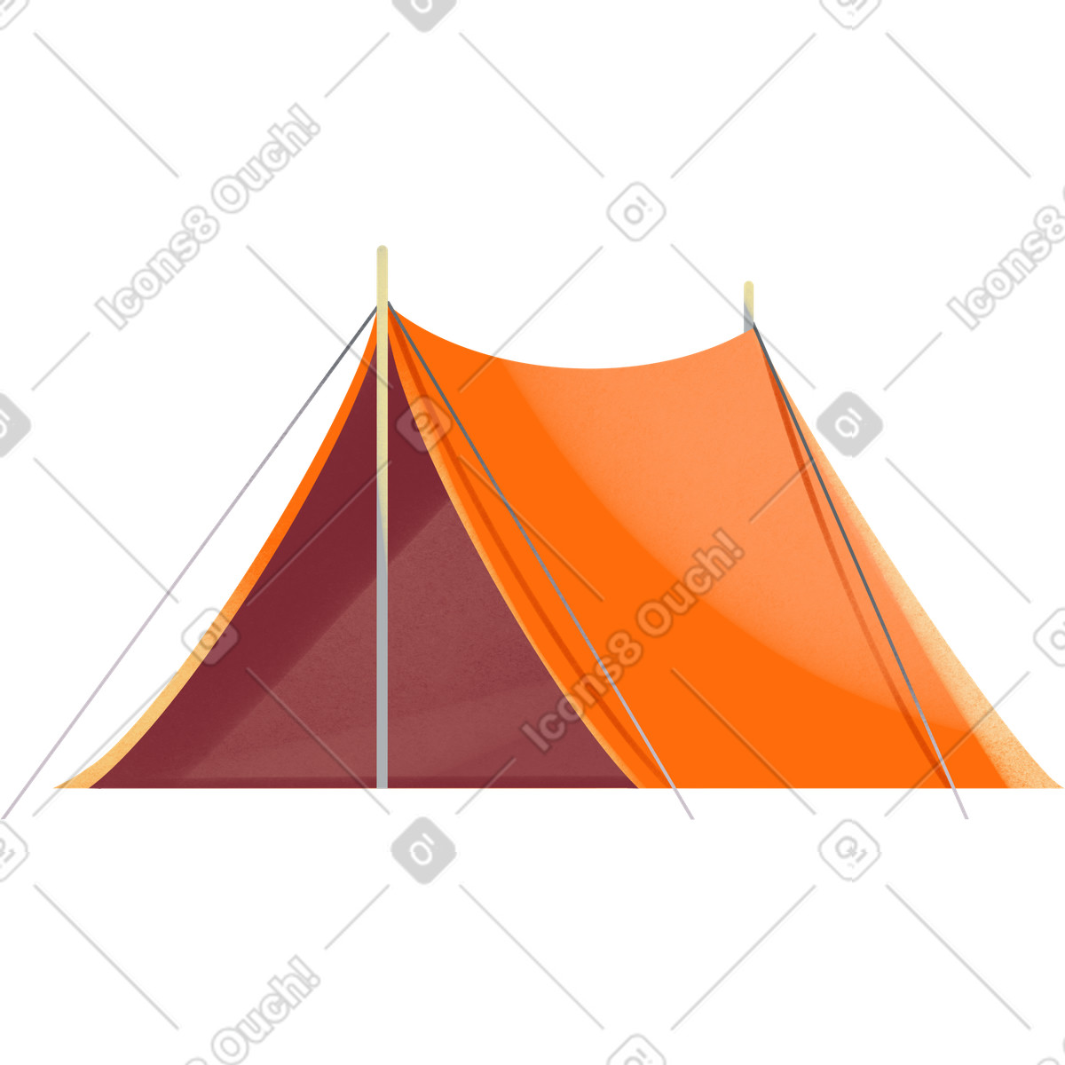 Ilustración Orange tent en estilo Shine a descargar en PNG y SVG