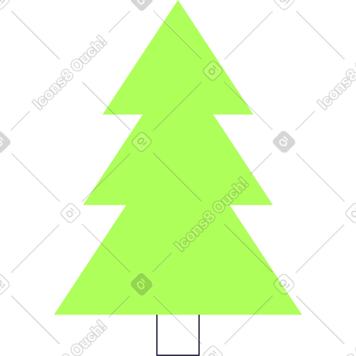 Mellow スタイルの クリスマスツリー のイラストをPNG、SVG形式でダウンロード