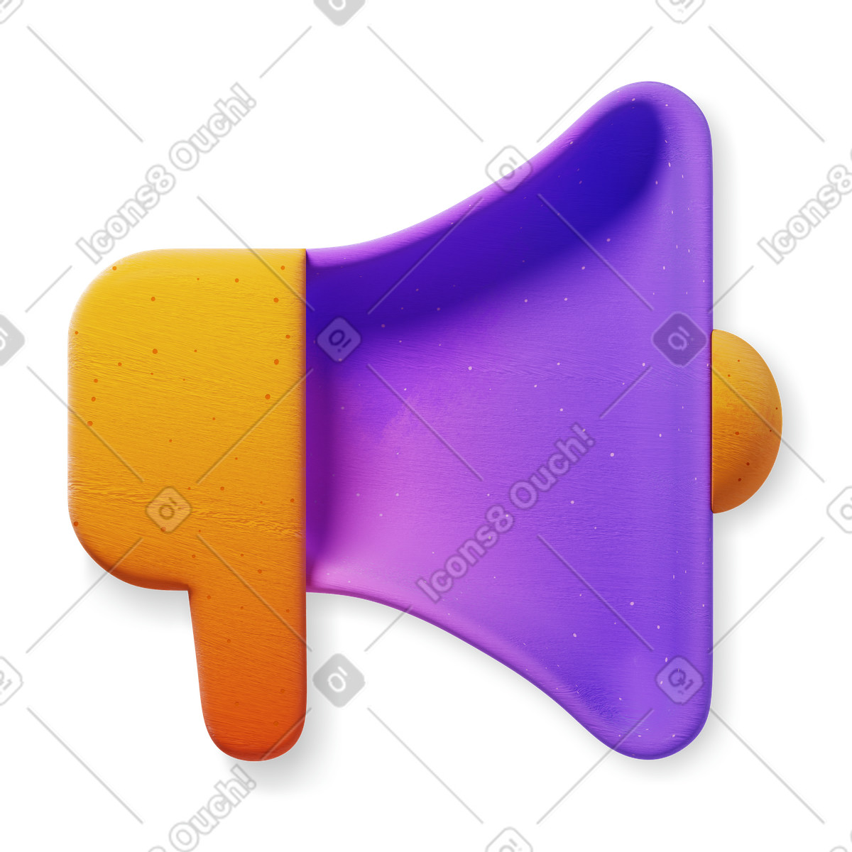 Vibrant megaphone illustration in 3D Microsoft Fluent style download in PNG, SVG