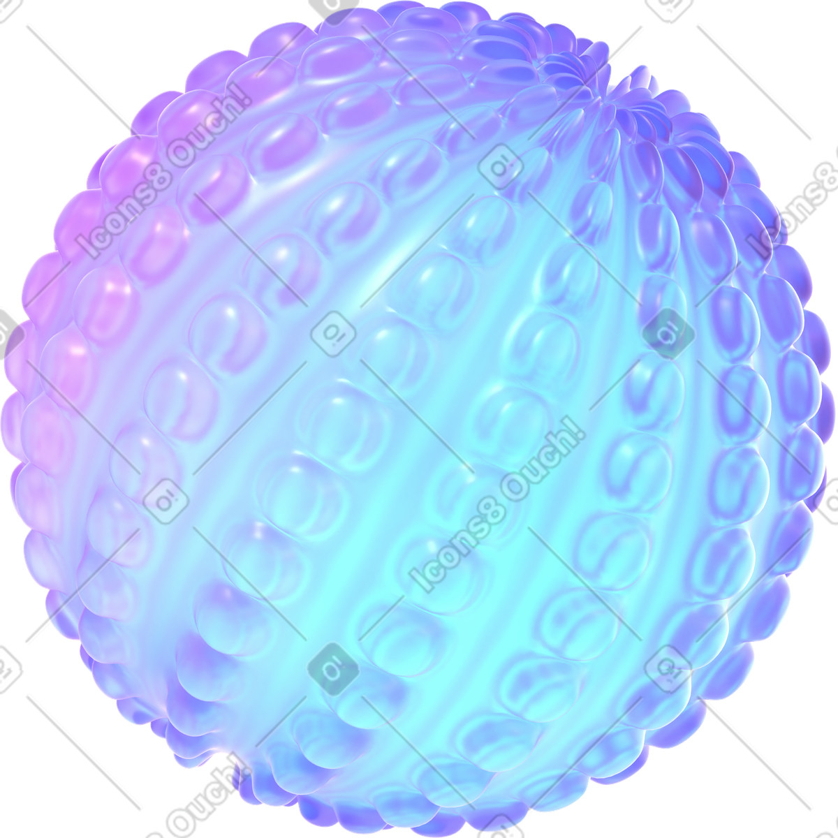Ilustración Esfera brillante acanalada en estilo 3D Glassy a descargar en PNG y SVG