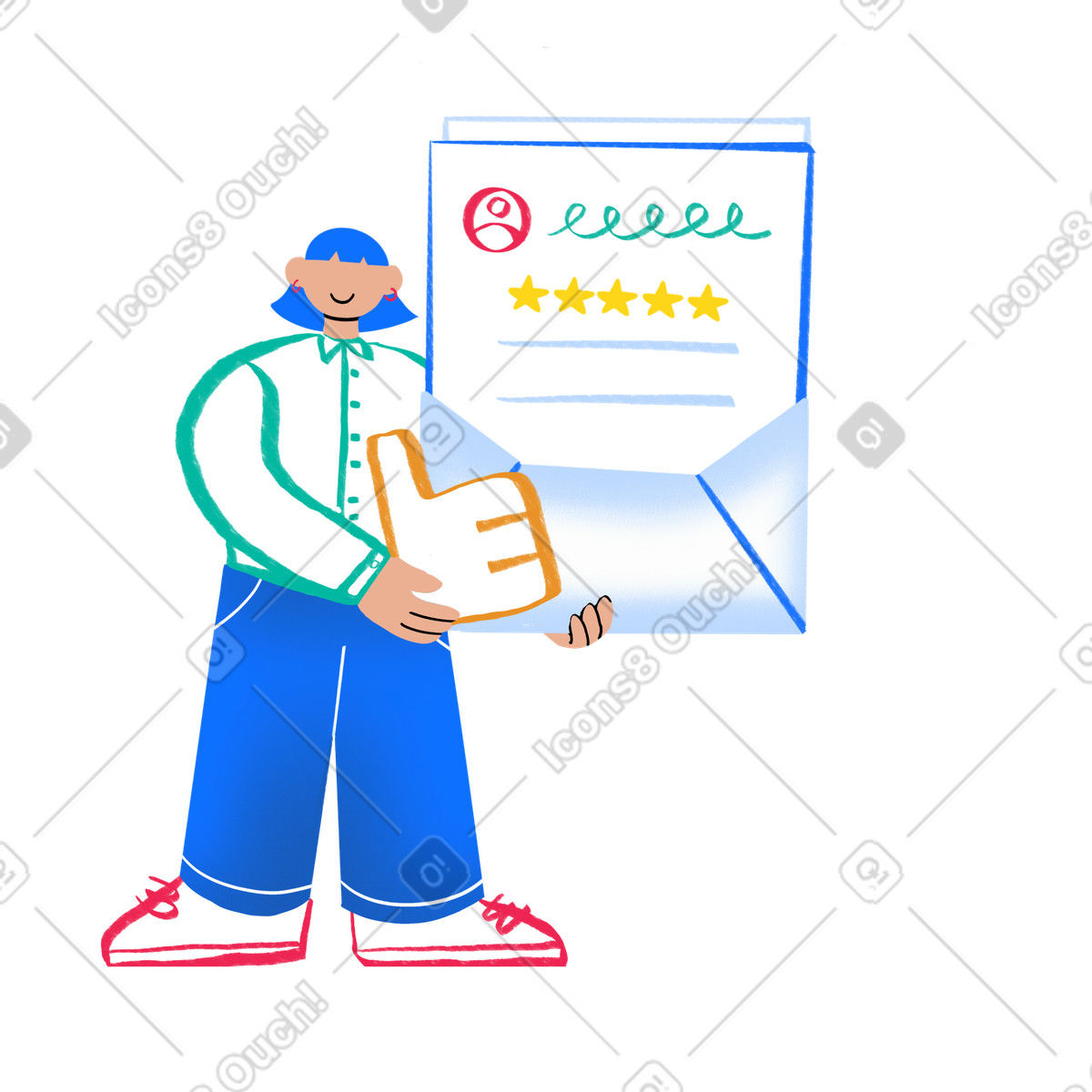 Bonny 스타일의 Sending customer review through email marketing 일러스트레이션 PNG, SVG 다운로드