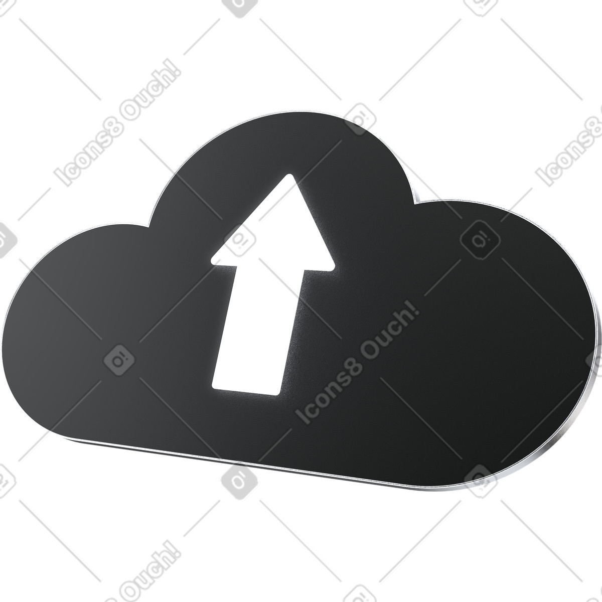 Cloud upload icon, data backup storage, online file transfer illustration in 3D Pro style download in PNG, SVG