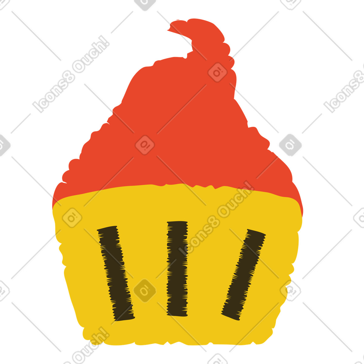 Cupcake-Illustration im Bermuda-Stil als Download in PNG, SVG