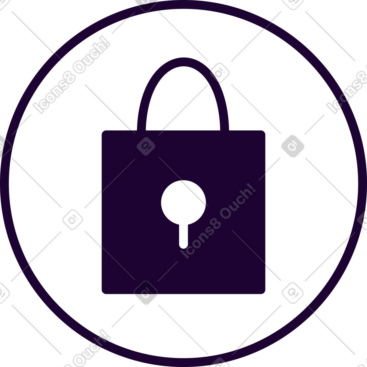 Lock icon illustration in Martina style download in PNG, SVG