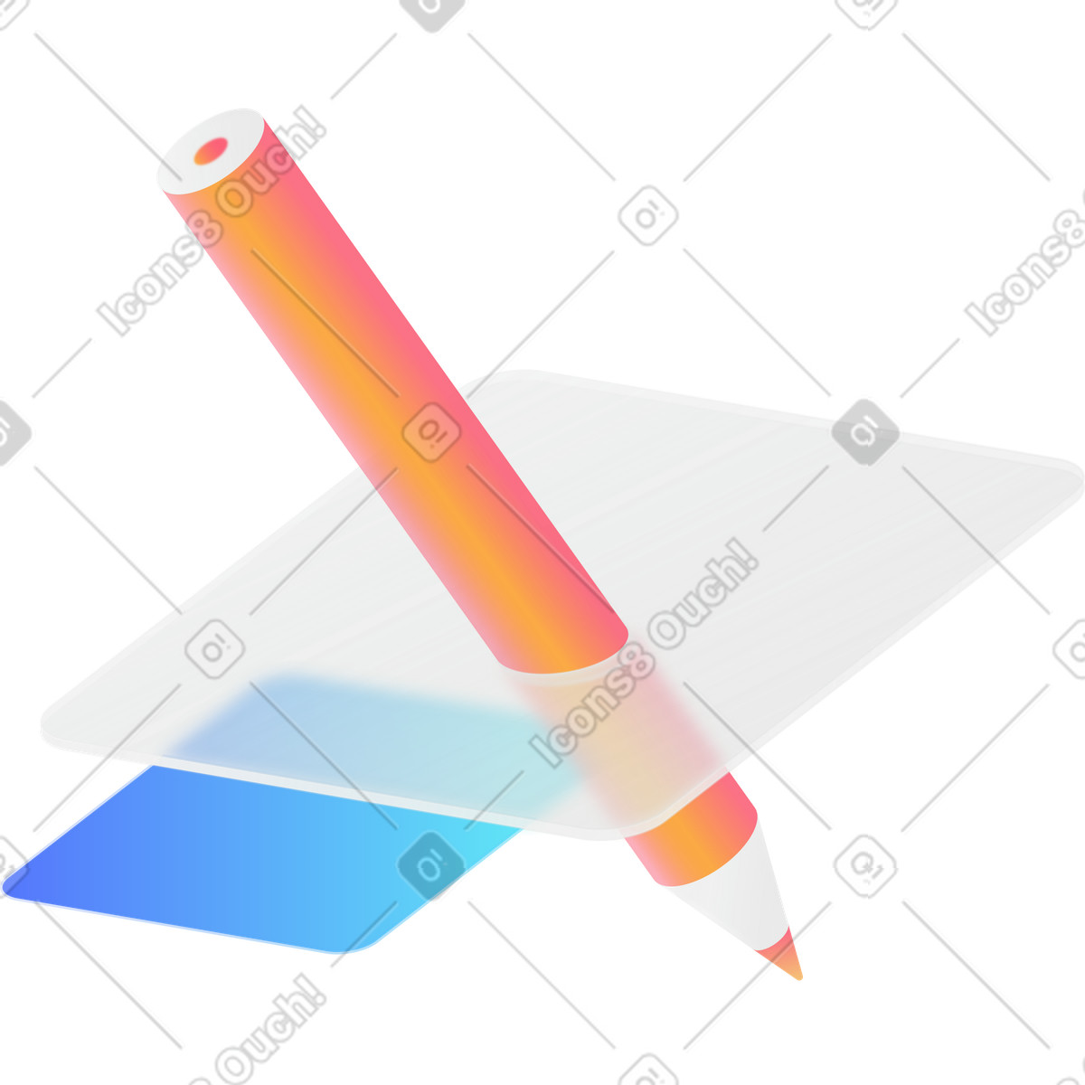 Illustration Crayon avec des rectangles dans le style Morphis à télécharger aux formats PNG, SVG