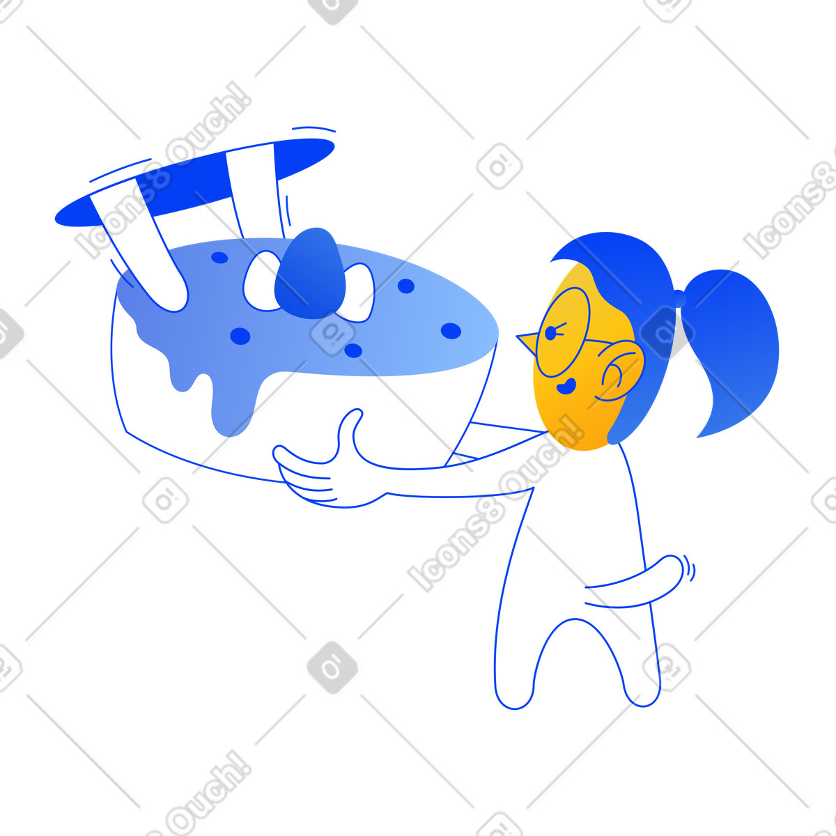 下载 Buddy 风格的 Delivery of sweets 插画，支持 PNG、SVG 格式