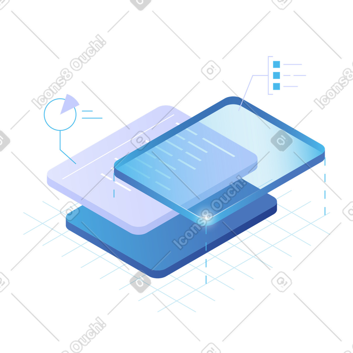 Digital panels with code lines, Programming platform for analytics illustration in PNG, SVG