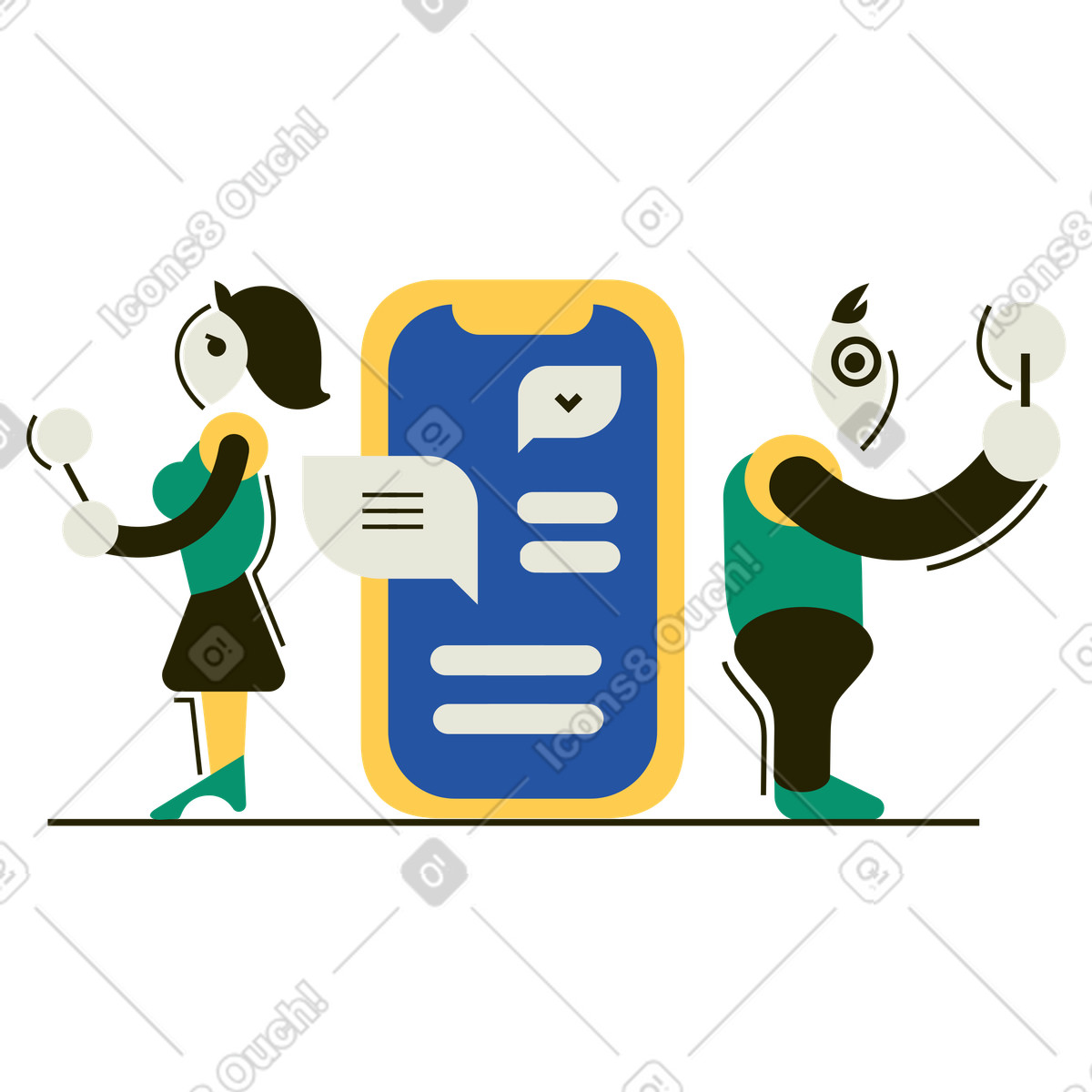 Ilustración Comunicación en estilo Spot a descargar en PNG y SVG