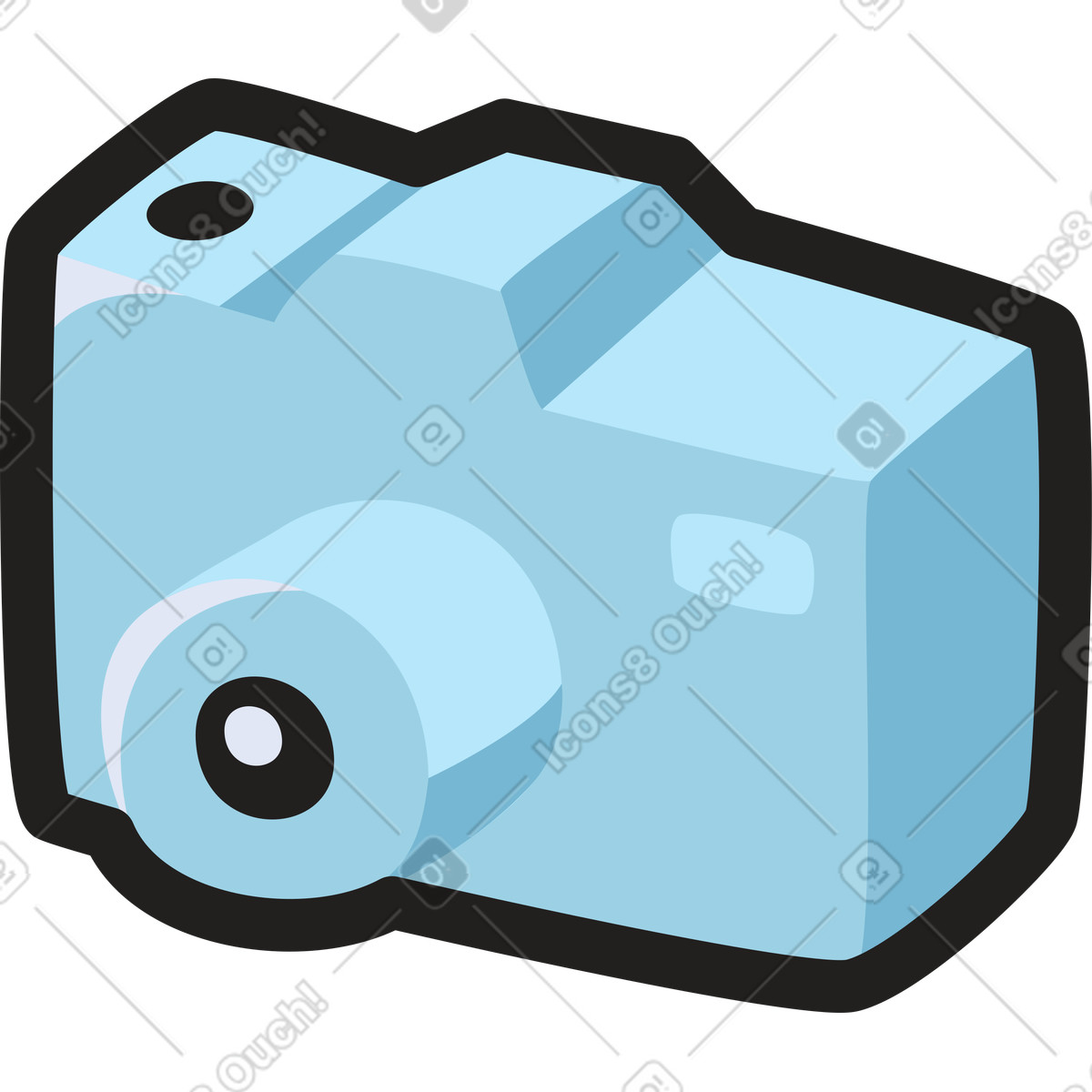 Camera illustration in Clipart style download in PNG, SVG