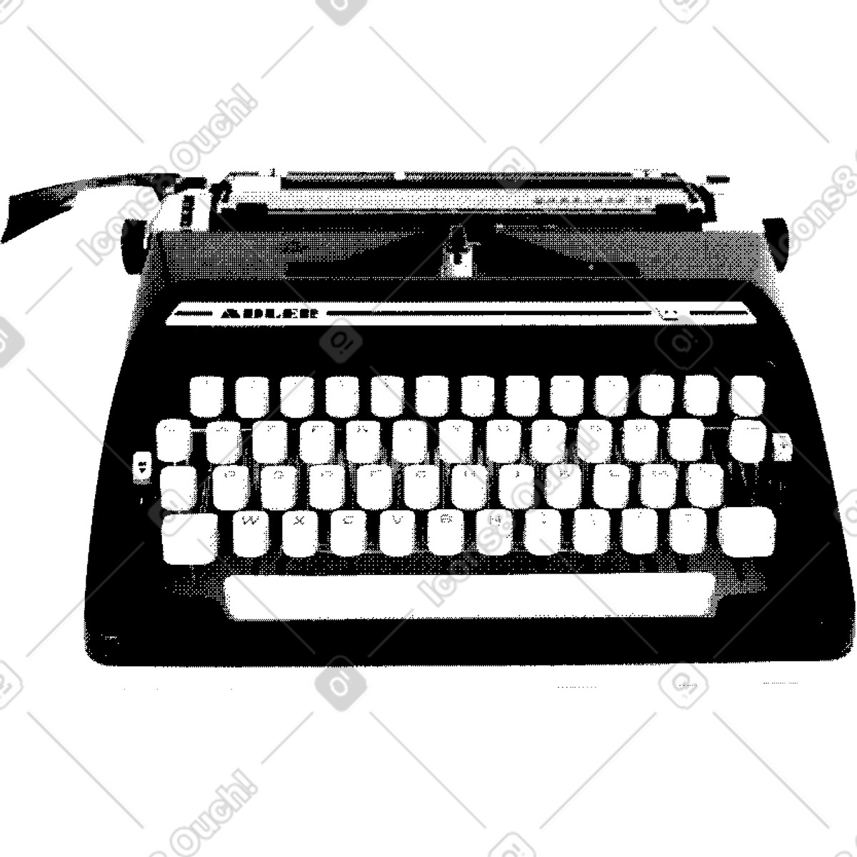 Illustration Machine à écrire dans le style Bitmap télécharger aux formats PNG, SVG