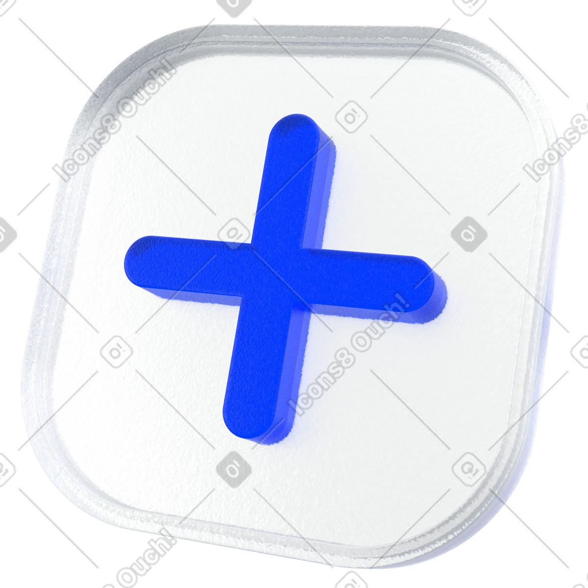 Ilustração de Ícone adição ou vítrea em no estilo 3D Enterprise para baixar em PNG, SVG
