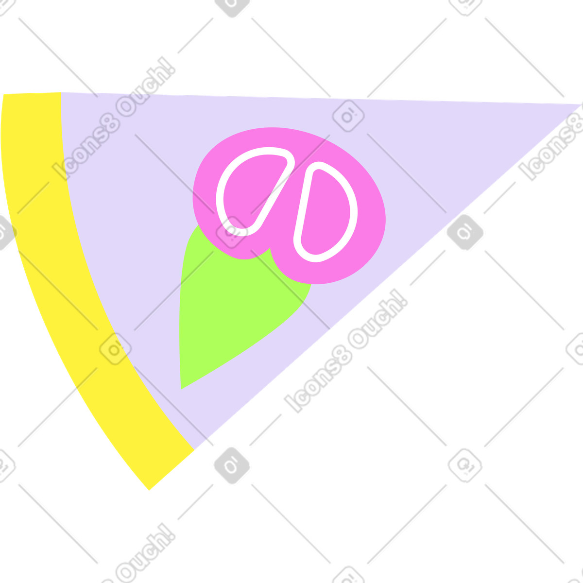 Illustration Part de pizza dans le style Mellow à télécharger aux formats PNG, SVG