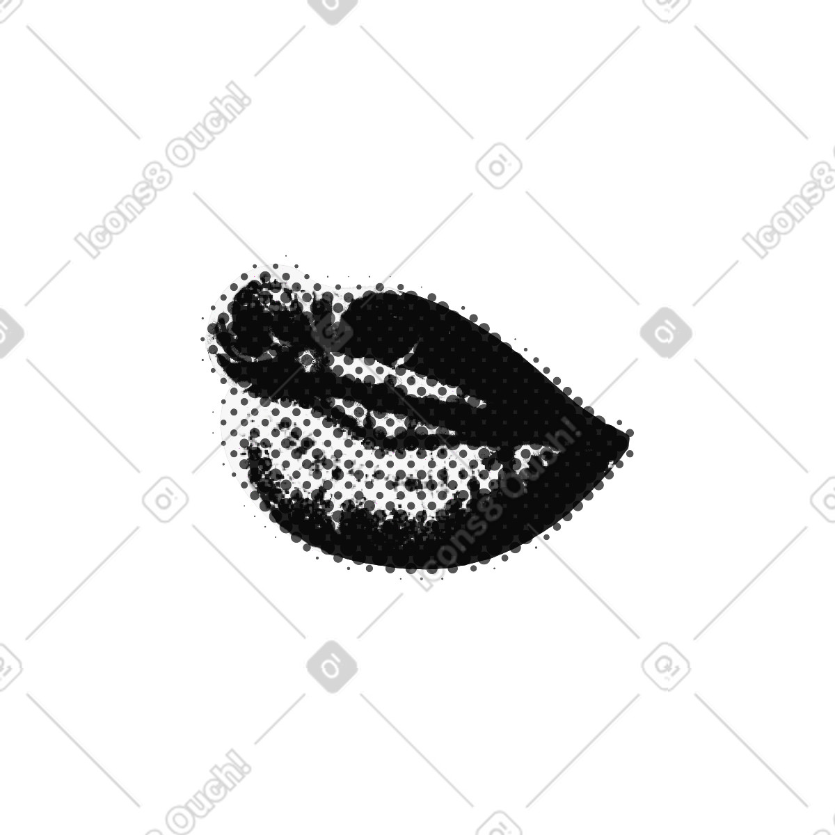 Lips illustration in Print style download in PNG, SVG