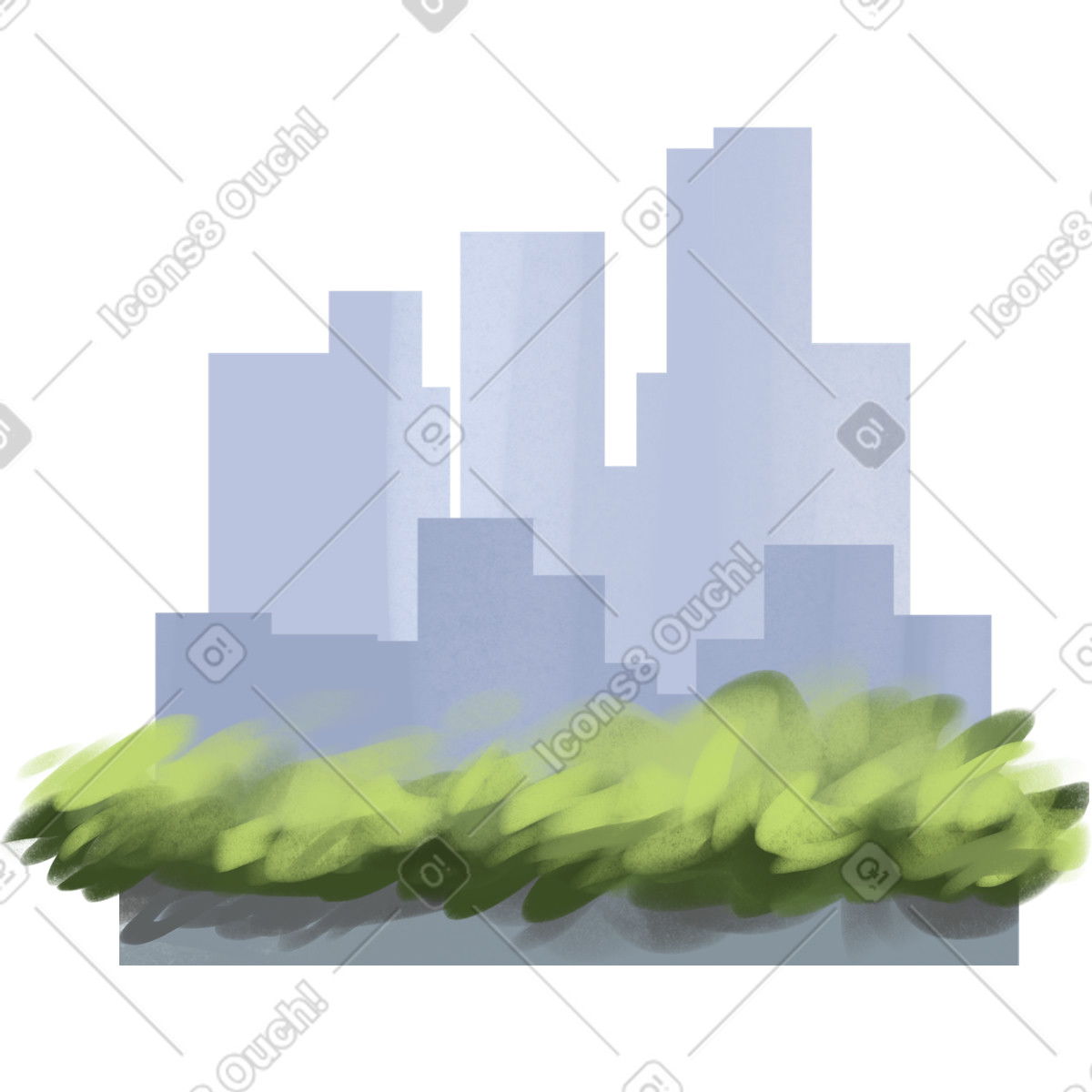 Skyscrapers in city illustration Demure style download PNG, SVG