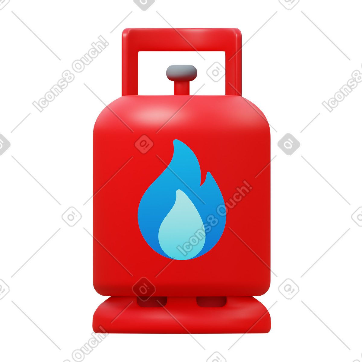 Gas bottle illustration in 3D Fluency style download in PNG, SVG