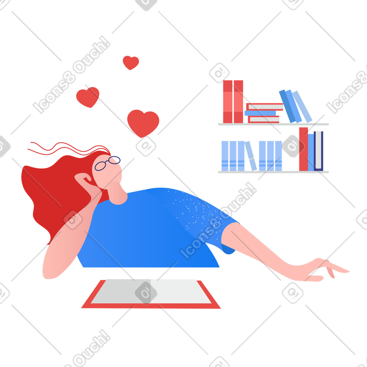 Dreaming about love illustration in Clip style download in PNG, SVG