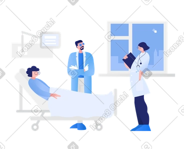 Patient en salle avec des médecins PNG, SVG