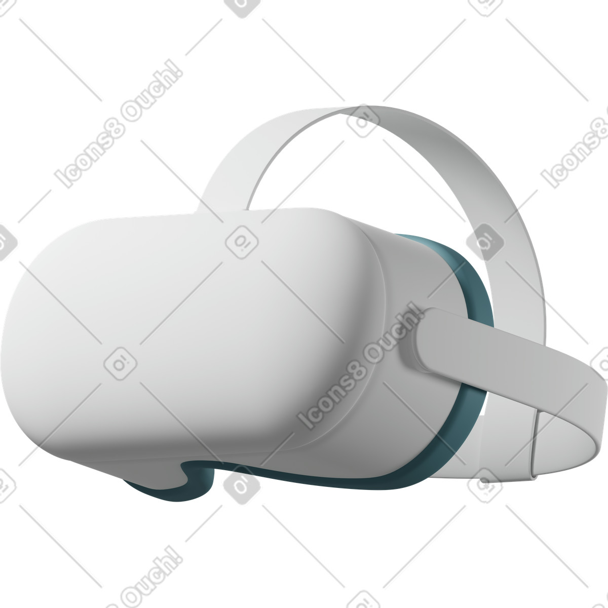 Close up of white vr headset illustrazione in stile 3D Casual life scarica in PNG, SVG