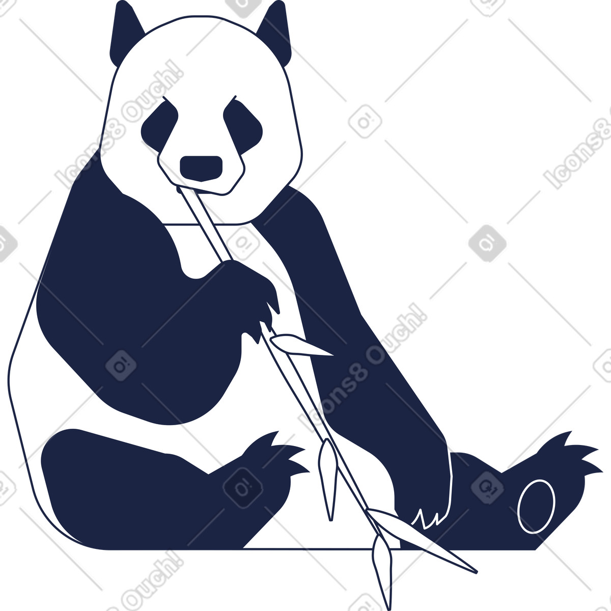 Panda illustration in Urban Line style download in PNG, SVG